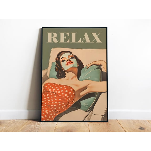 Relax Beauty Salon Spa Facials Esthetician Wall Decor, Unframed Paper Poster 8x10in