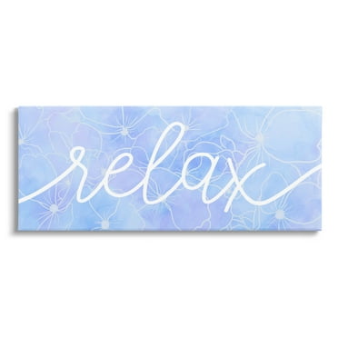 Relax Blue Flower Blossoms Botanical & Floral Graphic Art Gallery Wrapped Canvas Print Wall Art