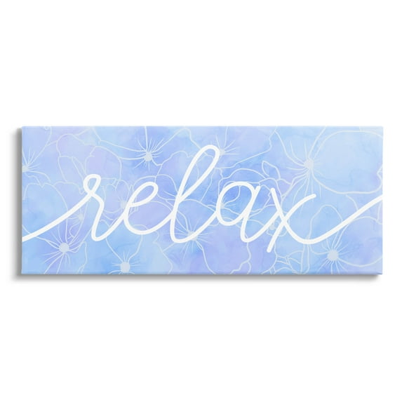 Relax Blue Flower Blossoms Botanical & Floral Graphic Art Gallery Wrapped Canvas Print Wall Art