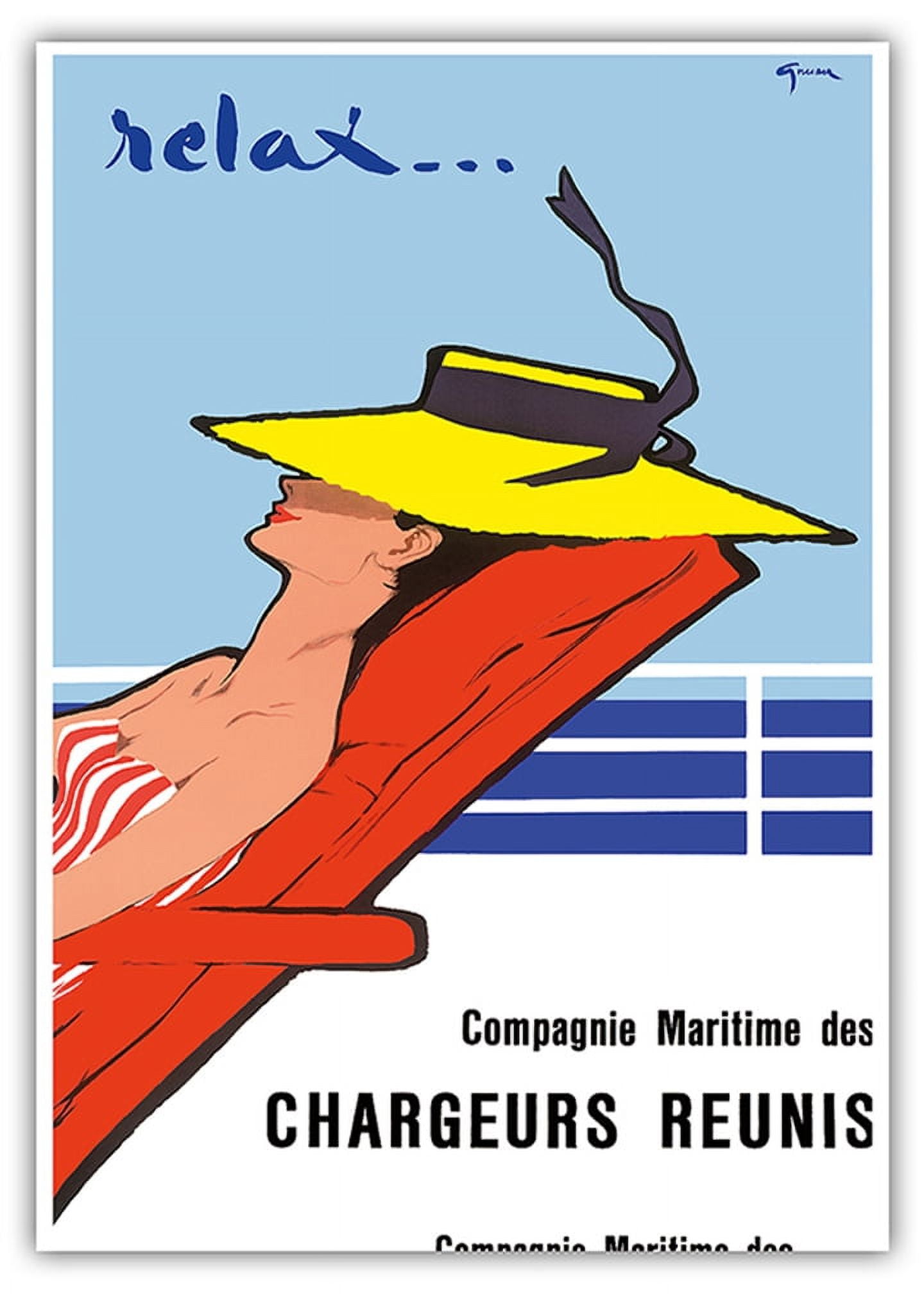 Affiche ancienne Chargeurs Réunis - Croisières de Norsac 1932