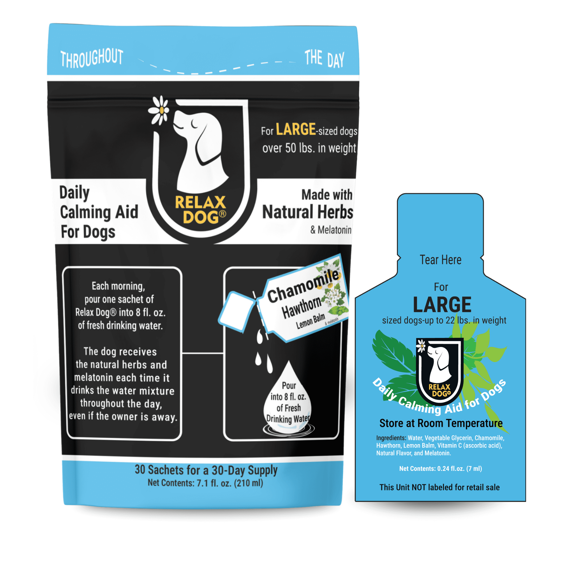 Relax Dog Daily Calming Aid for Large Size Dogs - 30 day supply