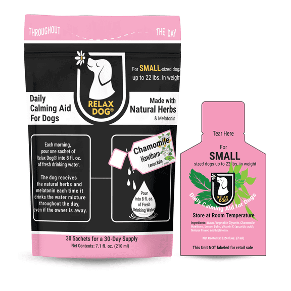 Relax Dog Daily Calming Aid for Small Size Dogs - 30 Day Supply