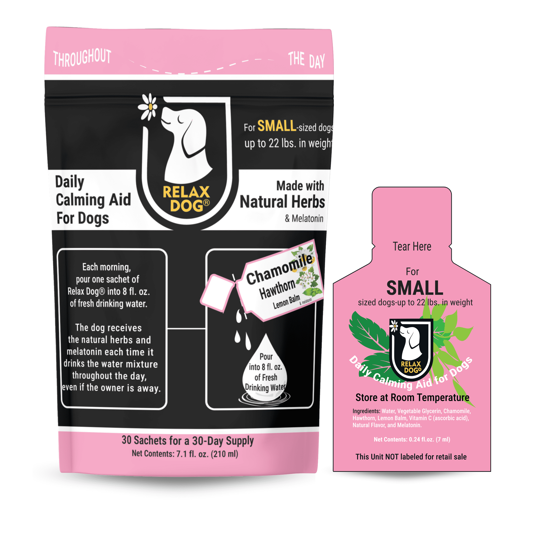 Relax Dog Daily Calming Aid for Small Size Dogs - 30 day supply