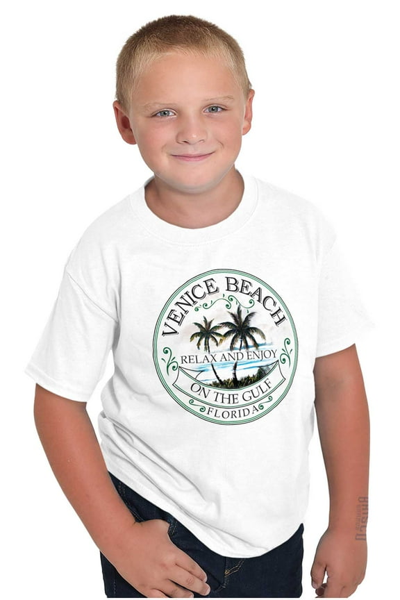 Relax Enjoy Venice Beach Florida Crewneck T Shirts Boy Girl Teen Brisco Brands X
