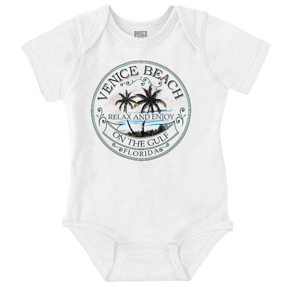 Relax Enjoy Venice Beach Florida Romper Boys or Girls Infant Baby Brisco Brands NB