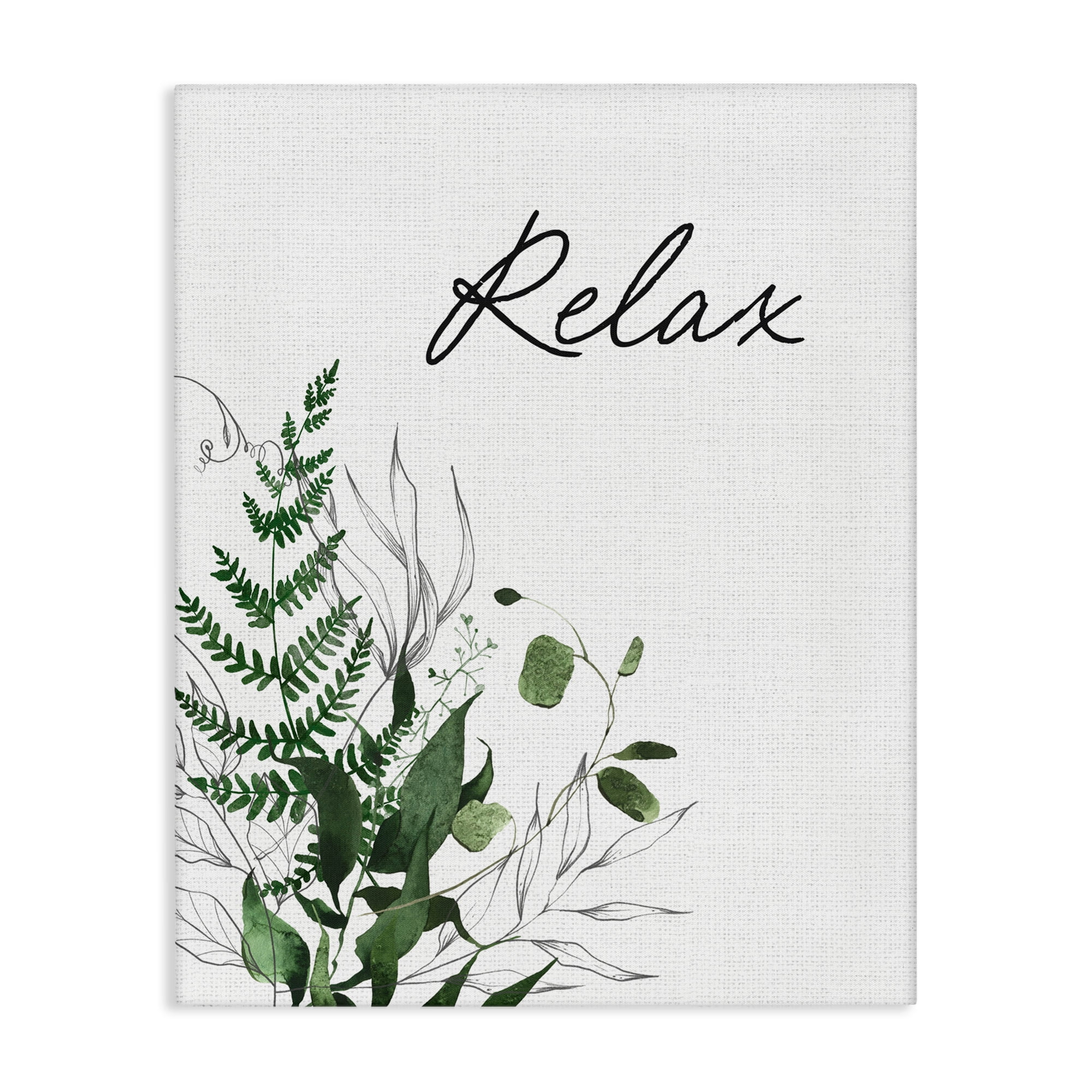 Relax Ferns & Botanicals Canvas Wall Art, design by Lettered and Lined
