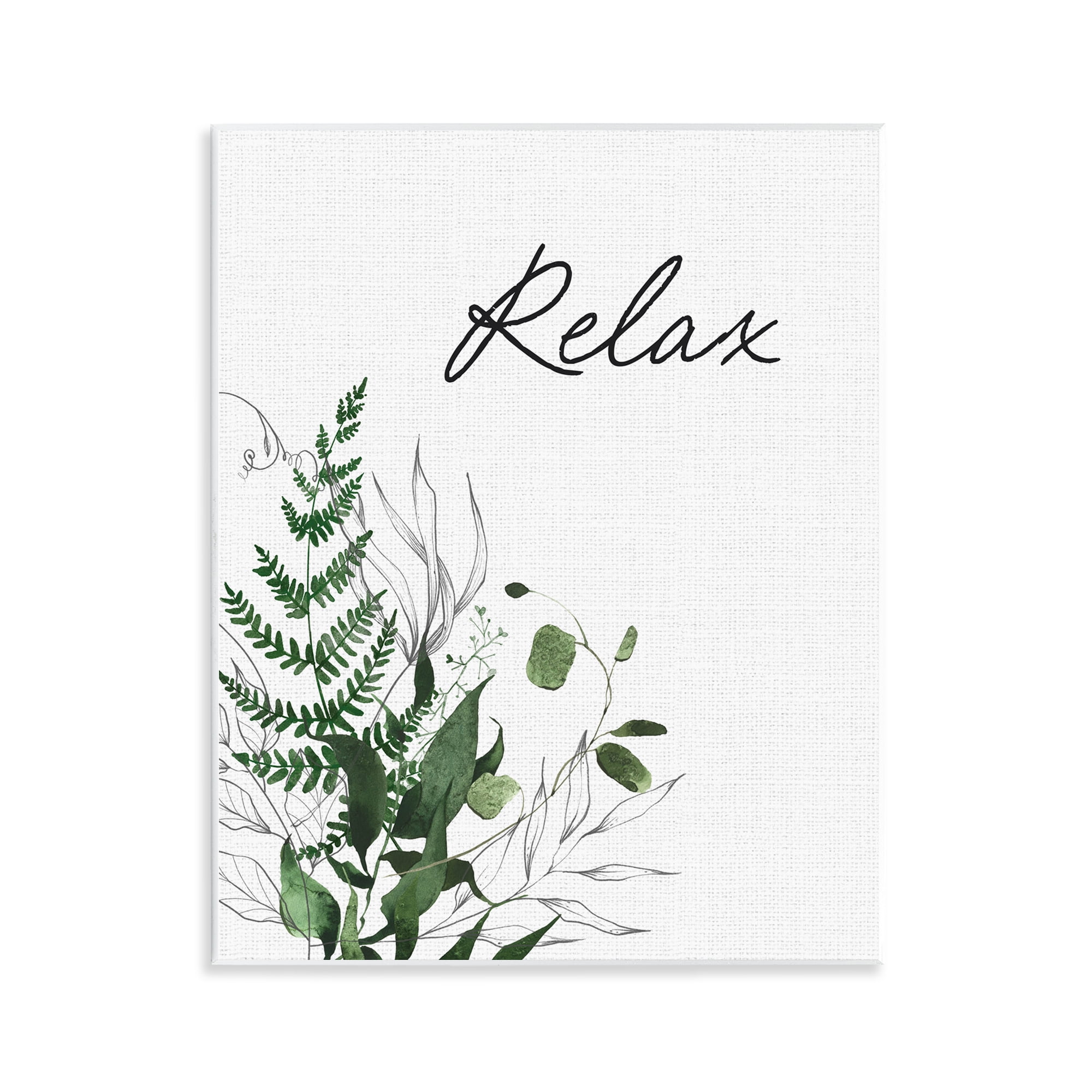 Relax Ferns & Botanicals Wall Plaque Art, design by Lettered and Lined