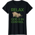 thumbnail image 1 of Relax God is in Control Sloth Lover Christian Faith Bible T-Shirt, 1 of 3