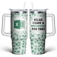 thumbnail image 1 of Relax, I Have A Spreadsheet for That, 30oz Tumbler with Handle and Straw, Coffee Mug Water Bottle Stainless Steel Cup, Funny Gifts for Accountant Employee Coworker CPA Boss Women Men, 1 of 6
