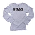 thumbnail image 1 of Relax I'm Hilarious - Large Print Graphic Women's Long Sleeve Grey T-Shirt, 1 of 2