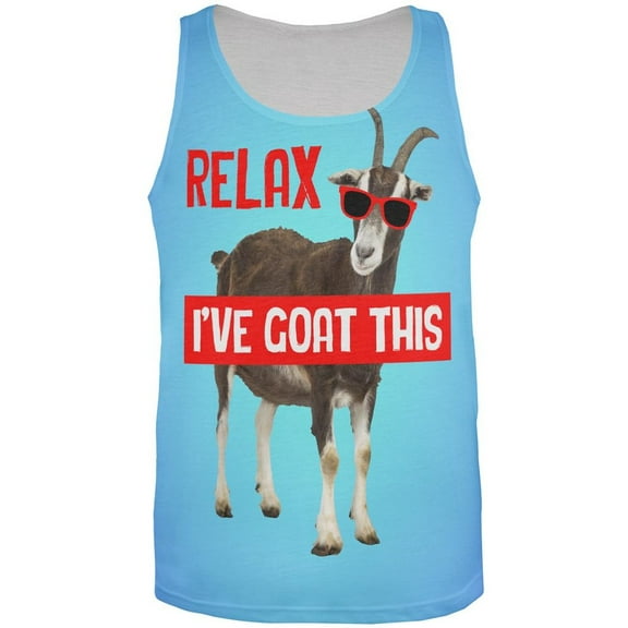 Relax I've Goat Got This All Over Mens Tank Top Multi X-LG
