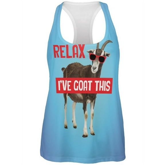 Relax I've Goat Got This All Over Womens Work Out Tank Top Multi LG