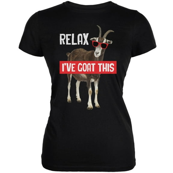 Relax I've Goat Got This Black Juniors Soft T-Shirt - Medium