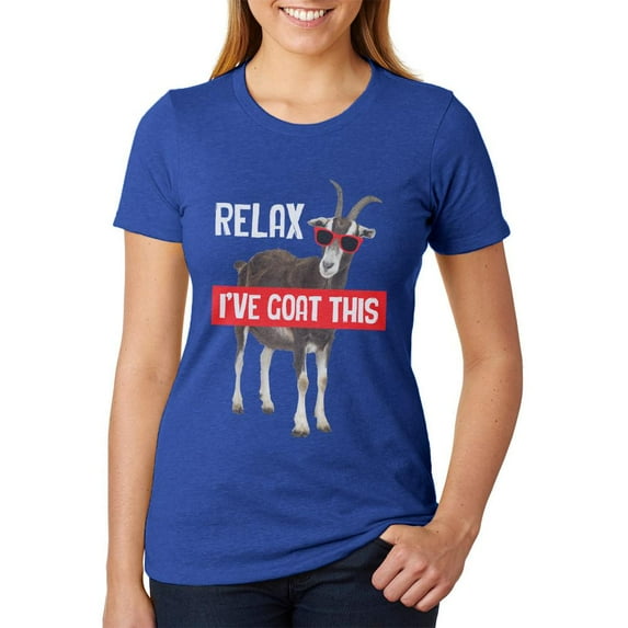 Relax I've Goat Got This Juniors Soft Heather T Shirt Heather Royal MD