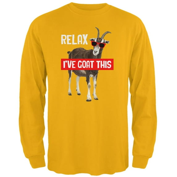 Relax I've Goat Got This Mens Long Sleeve T Shirt Gold X-LG