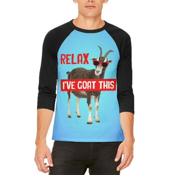 Relax I've Goat Got This Mens Raglan T Shirt White-Black X-LG