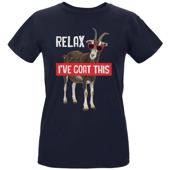 Relax I've Goat Got This Womens Organic T Shirt Navy X-LG