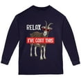 thumbnail image 1 of Relax I've Goat Got This Youth Long Sleeve T Shirt Navy YLG, 1 of 1