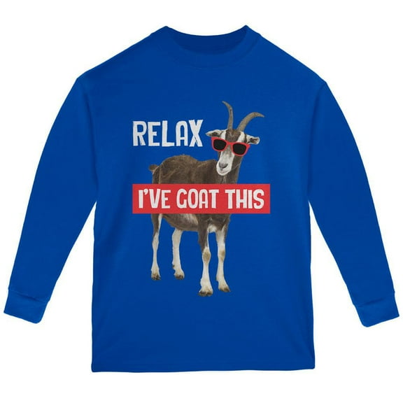 Relax I've Goat Got This Youth Long Sleeve T Shirt Royal YSM