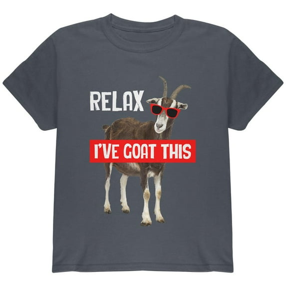 Relax I've Goat Got This Youth T Shirt Charcoal YXL