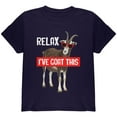 thumbnail image 1 of Relax I've Goat Got This Youth T Shirt Navy YXL, 1 of 1