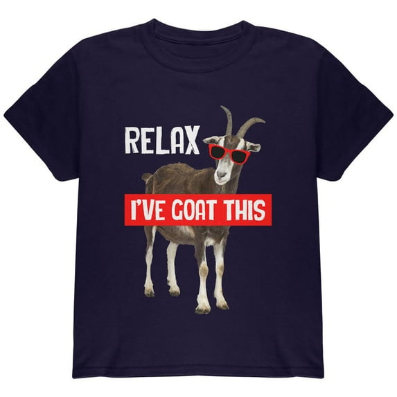 Relax I've Goat Got This Youth T Shirt Navy YXL