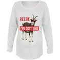 thumbnail image 1 of Relax I've Got Goat This Funny Maternity Soft Long Sleeve T Shirt White LG, 1 of 1