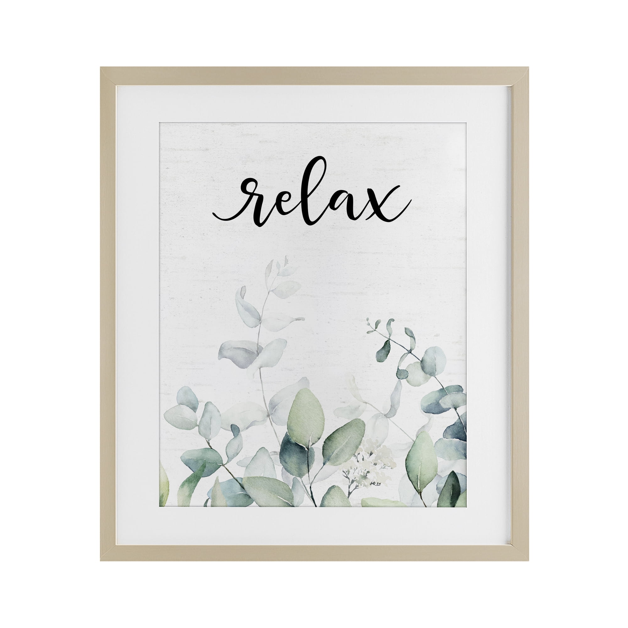 Relax Leafy Herbs Birch Framed Print Under Glass, design by Lettered and Lined