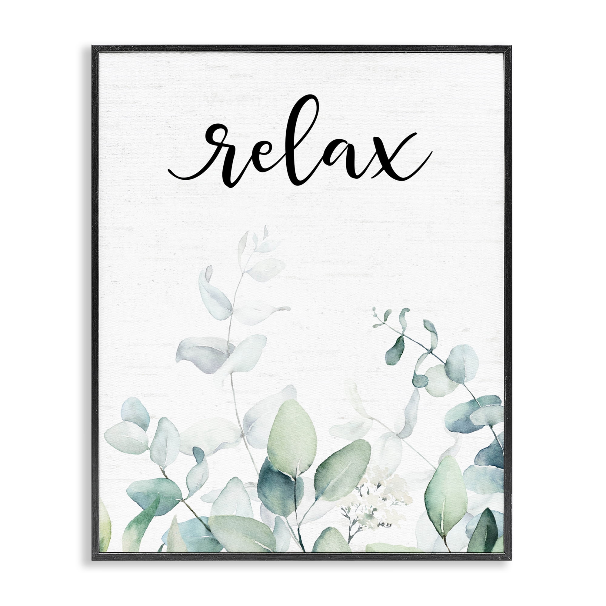 Relax Leafy Herbs Black Framed Giclee Art, design by Lettered and Lined