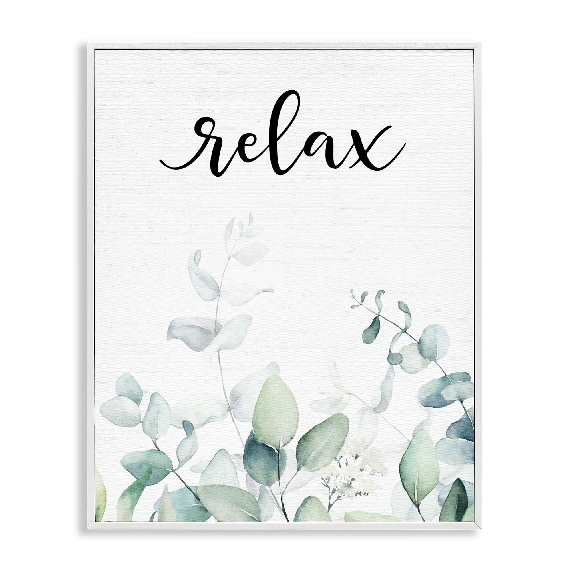 Relax Leafy Herbs White Framed Giclee Art, design by Lettered and Lined