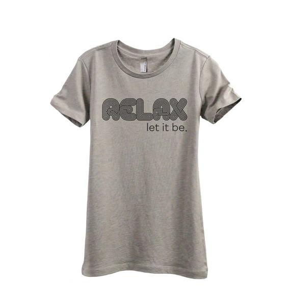 Relax Let It Be Women's Fashion Relaxed T-Shirt Tee Heather Tan Small