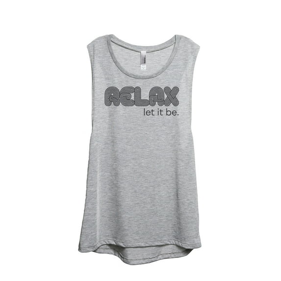 Relax Let It Be Women's Fashion Sleeveless Muscle Workout Yoga Tank Top Sport Grey X-Large