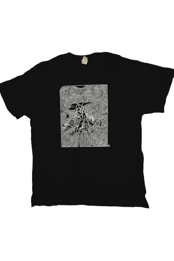 Relax Maze Black Graphic T-Shirt - Interactive Beach Art Tee, XL - Amazen Apparel. Relax Maze Black T-Shirt XLarge