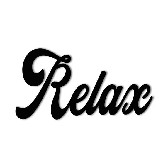 Relax - Metal Word Wall Sign Wall Art Home Décor Mellow Out Decorative Accent Metal Art Wall Sign Meditation Room - 3 Sizes / 13 Colors - Indoor Outdoor Made in USA