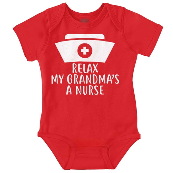 Relax My Grandma Is A Nurse Essential Romper Boys or Girls Infant Baby Brisco Brands NB