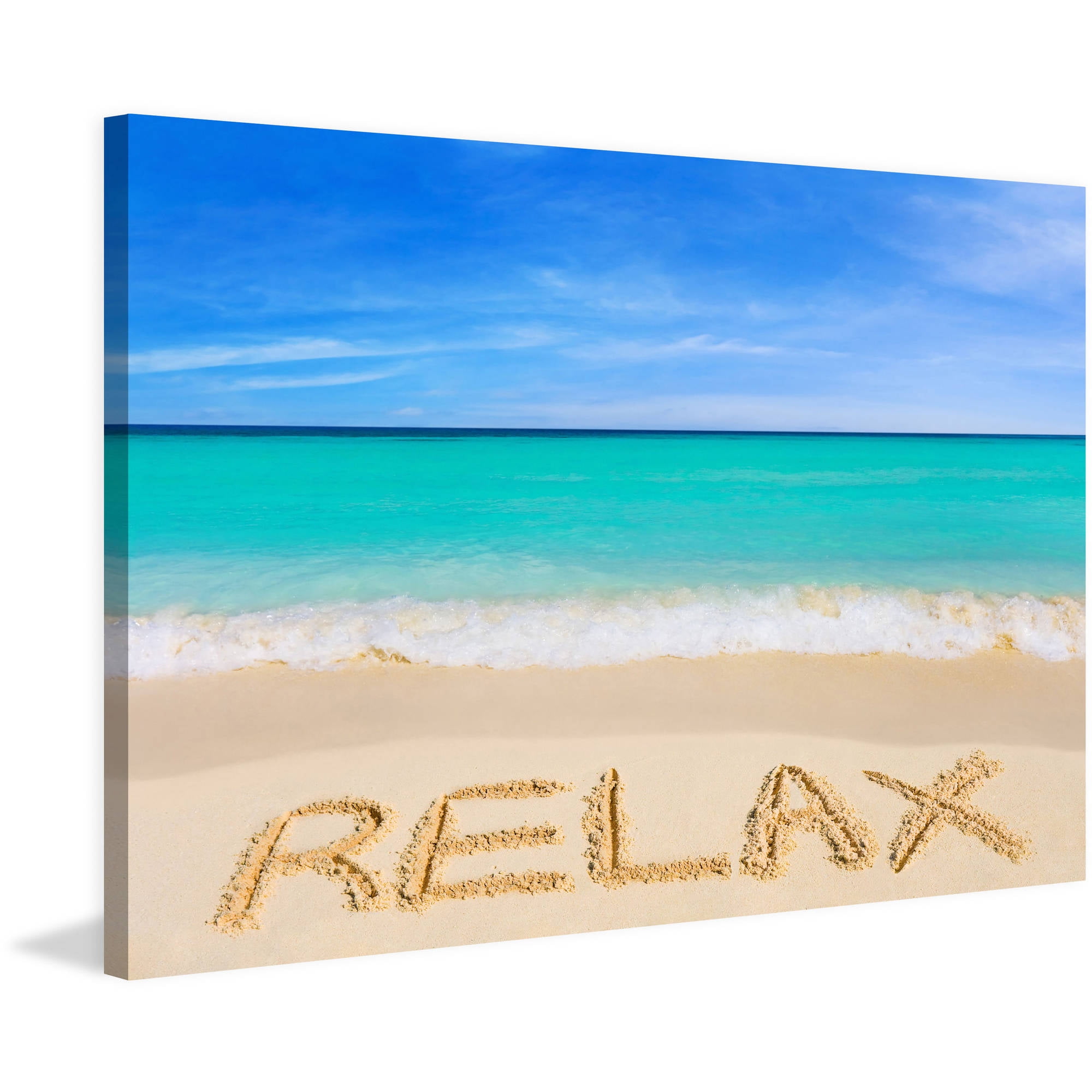 Relax Beach Scene Multicolor Canvas Wall Art