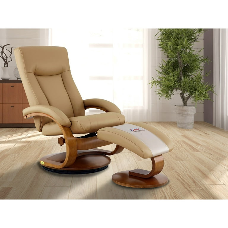 Scandinavian leather online chair and ottoman
