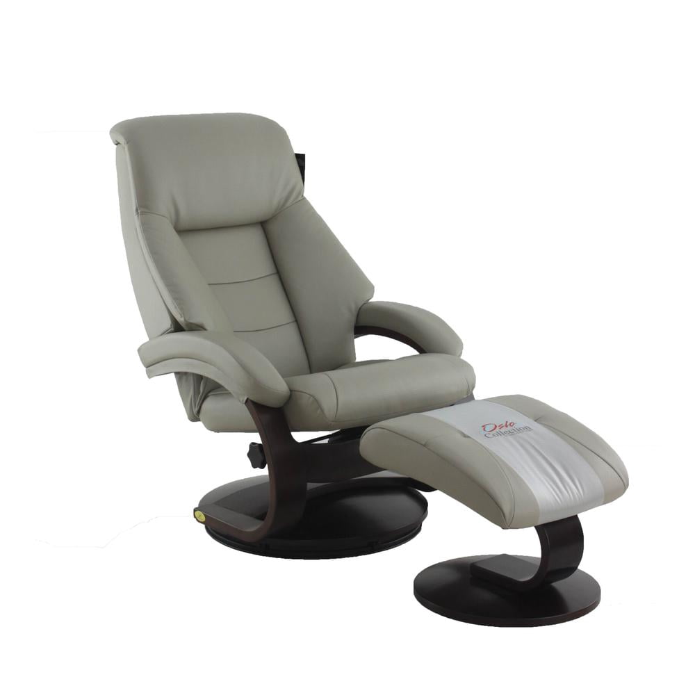 Mac Motion Relax R Mac Motion Oslo Putty Top Grain Leather Swivel Recliner With Ottoman ...