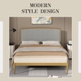 thumbnail image 1 of Relax & Rejuvenate  Platform Metal Bed Frame, Simple Design, Linen-Covered Curved headboard, Metal Frame and Foot, Easy to Assemble and noiseless (Light Gray, Queen (U.S. Standard)), 1 of 11