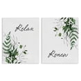 thumbnail image 1 of Stupell Industries Rustic Lodge Relax Renew Botanical Leaves 2pc Canvas Art Set, 16 x 20 each, by Lettered and Lined, 1 of 7