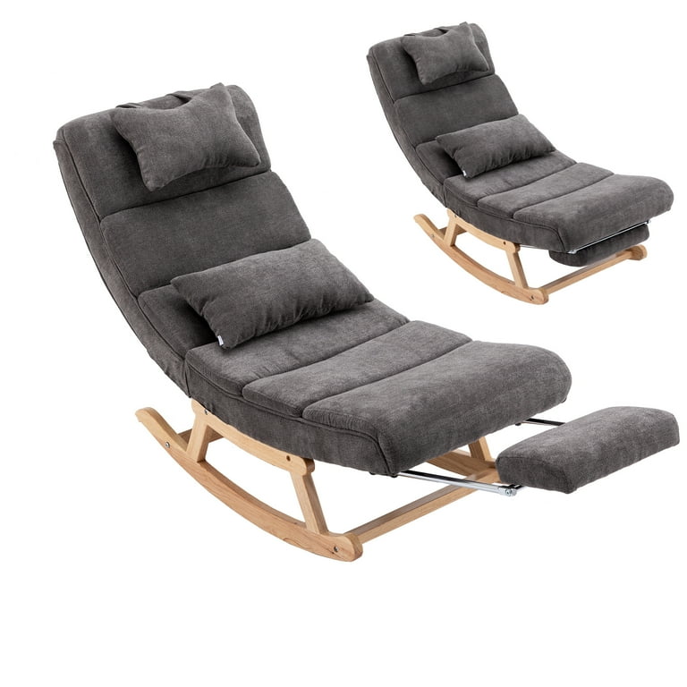 Relax Rocking Lounge Chair Polyester Fabric Rocker Chair with