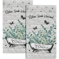 thumbnail image 1 of Relax Soak Unwind Hand Towel Set of 2 Green Leaves Face Towel Thin Washcloths Absorbent Soft Towels for Gym Yoga Spa Bathroom Decor, 1 of 16