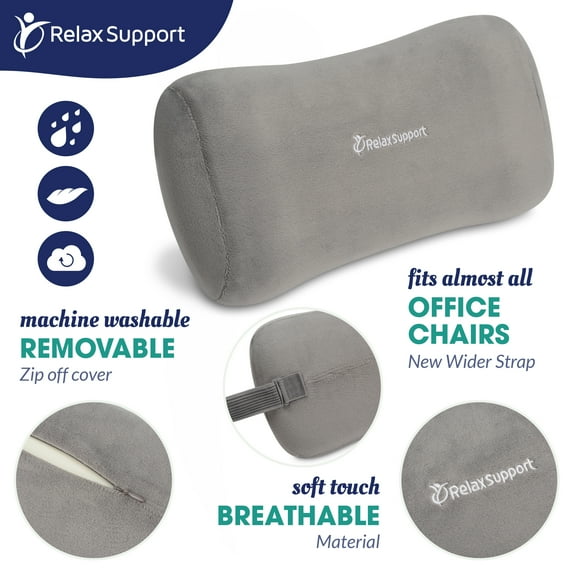 Relax Support Office Chair Back Support Pillow, Black Lumbar Pillow Providing Structural Support