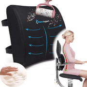 Relax Support - RS9 Black Lumbar Support Pillow - 100% Memory Foam
