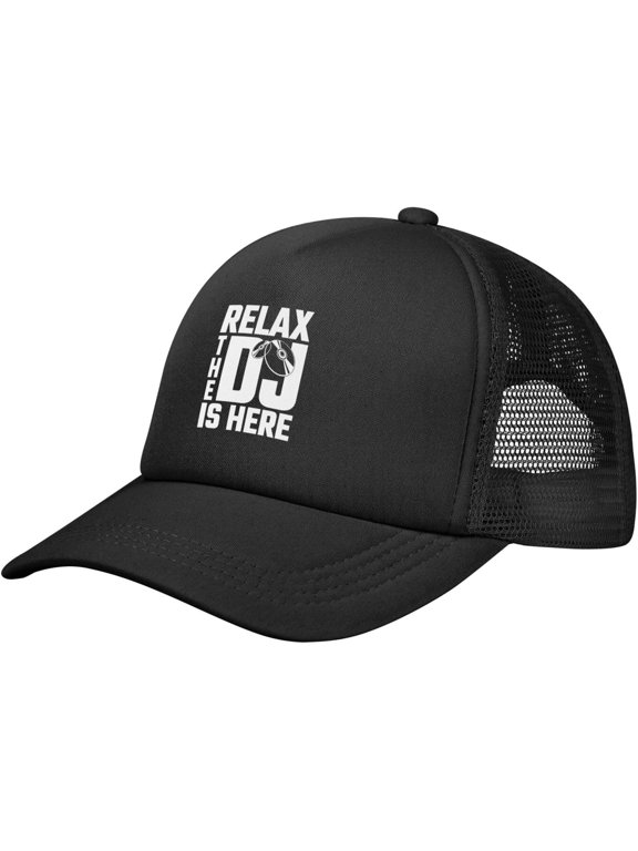 Relax The DJ's Here Men/Women Adjustable Mesh Hat Trucker Hats Golf Baseball Cap Outdoor Sports Caps
