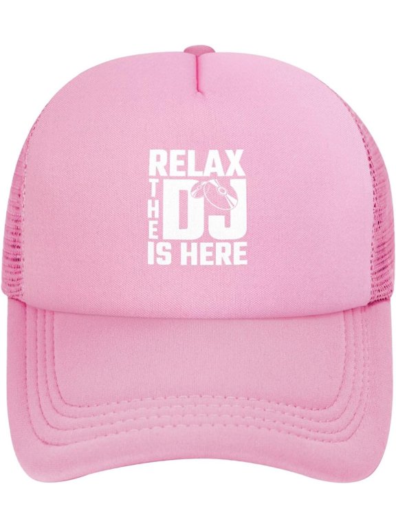 Relax The DJ's Here Mesh Hats Foam Trucker Hat Snapback Adjustable Size