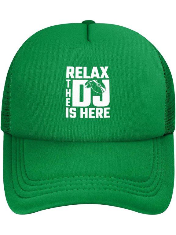 Relax The DJ's Here Mesh Hats Foam Trucker Hat Snapback Adjustable Size