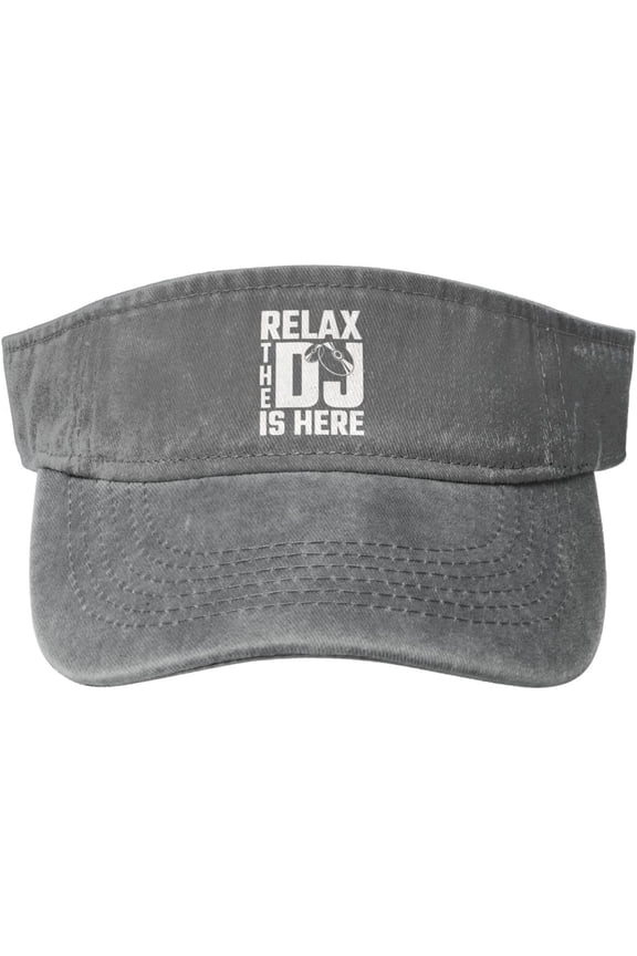 Relax The DJ's Here Sport Sun Visor Hats Cotton Empty Top Cap for Running Golf