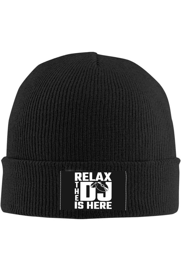 Relax The DJ's Here Unisex Beanie for Men and Women Knit Hat Winter Warm Skull Cap