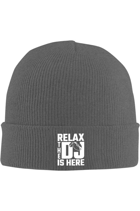 Relax The DJ's Here Warm Winter Hats Acrylic Knit Cuffed Beanie Cap Daily Beanies